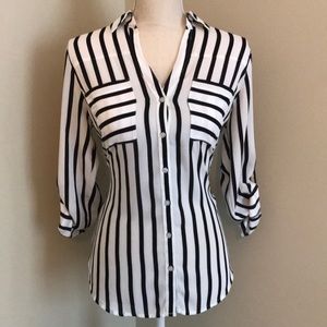 Black and white striped Express Portofinio top